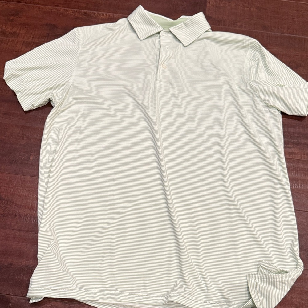 Southern Tide Light Green Striped Polo Shirt